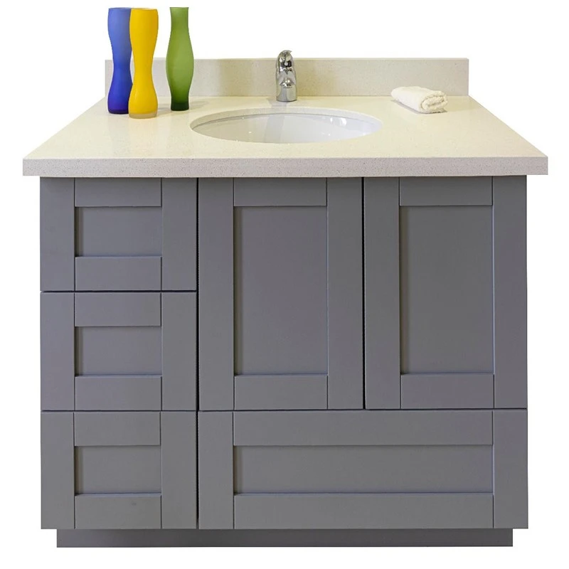 Single Shaker Grey left Side Drawer Base Vanity Single Shaker Grey left Side Drawer Base Vanity