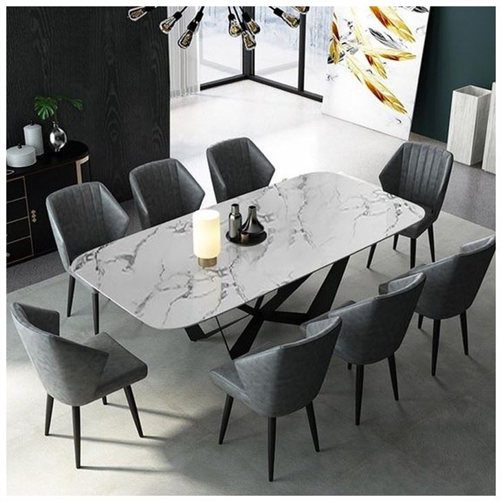 White Sintered Stone Dining Table