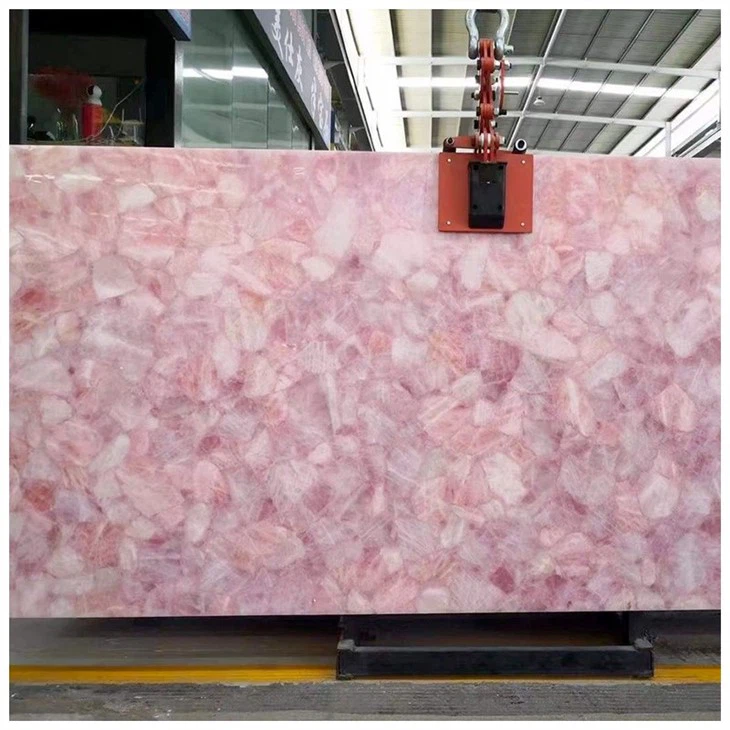 pink quartz slab
