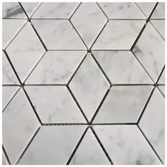 Carrara marmorist rombist mosaiikplaat