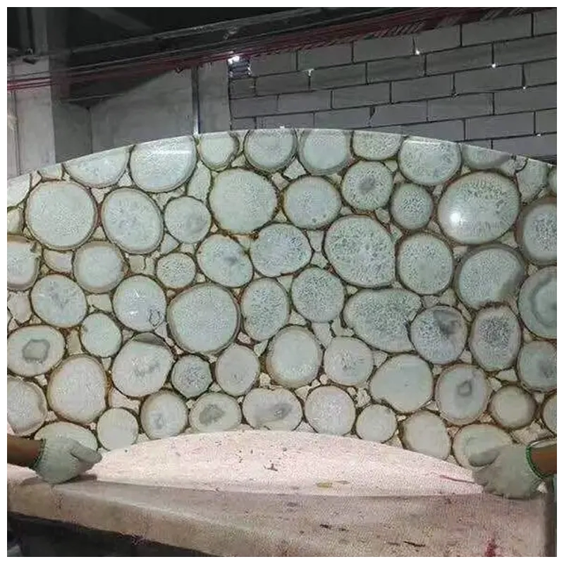 White Agate Semi Precious Stone Panel