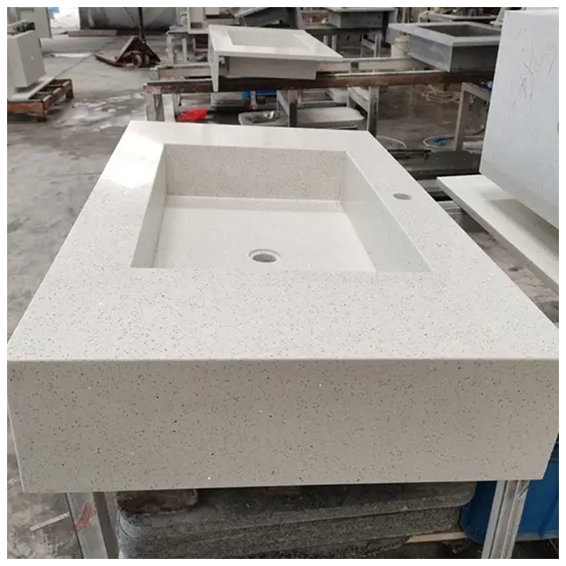 Quartz Vanity Top With Integrated Rectangular Sink
