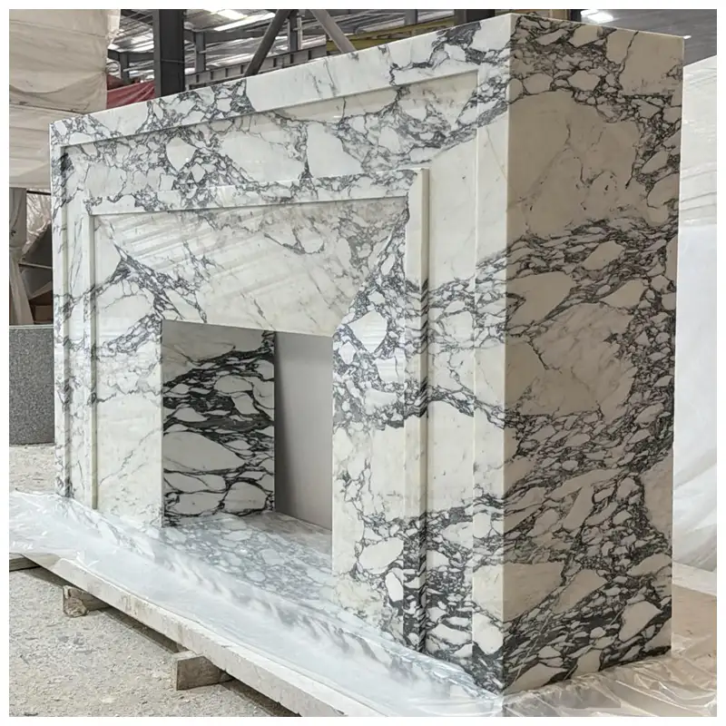 Arabescato White Marble Fireplace