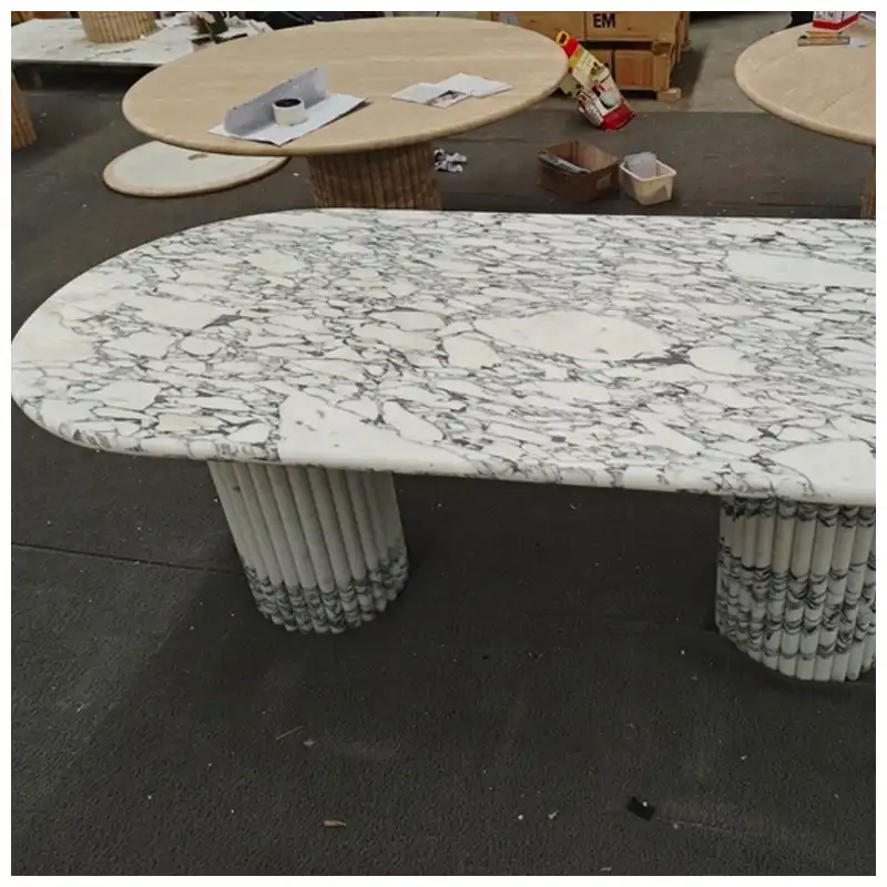 Arabescato White Marble Table
