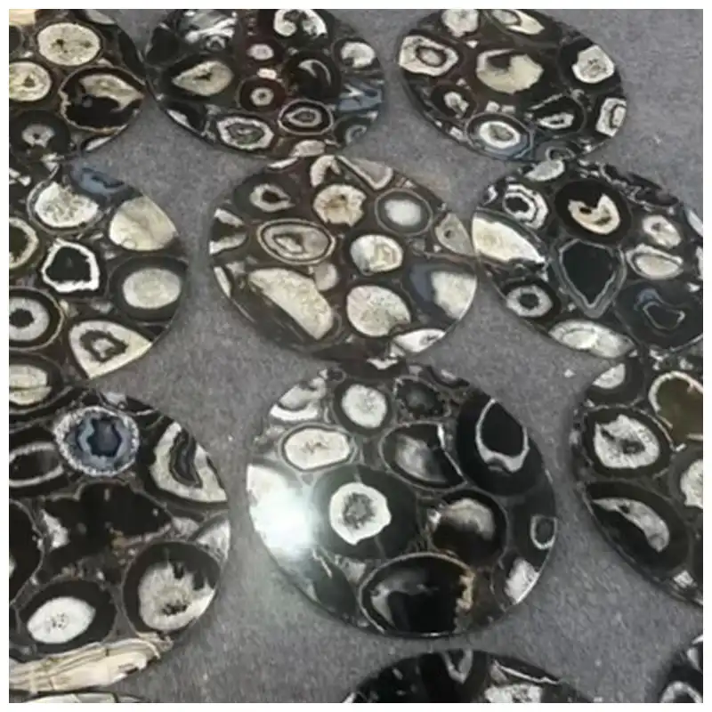 Black Agate Round Coffee Tables