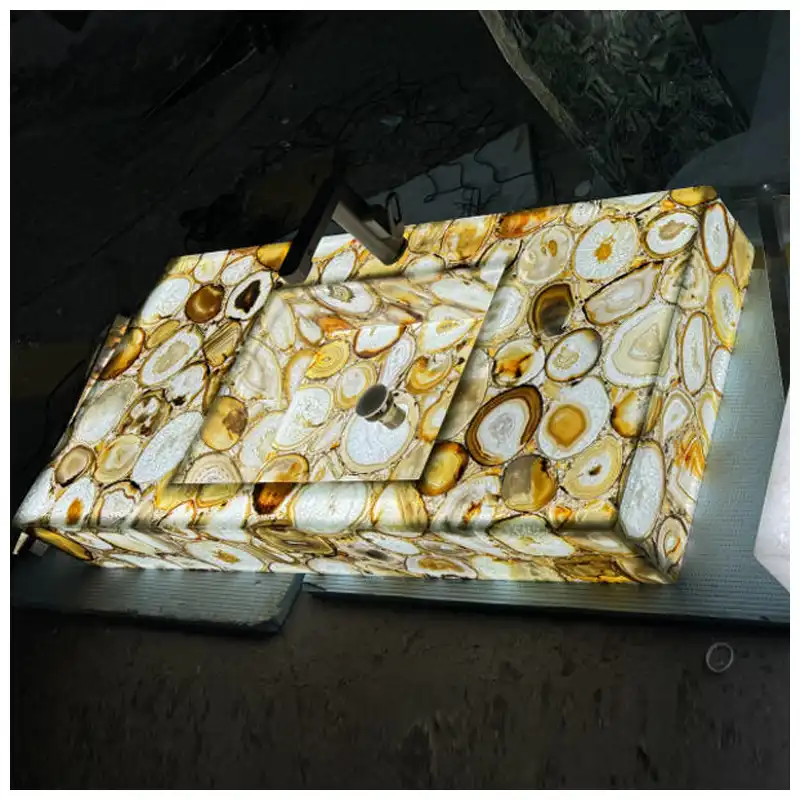 Brown Agate Bathroom Vanity Sinks