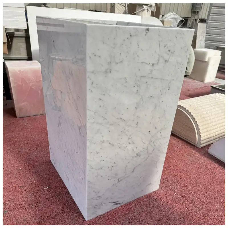 Carrara  Marble Pedestal Vanity Sink