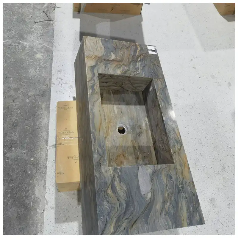 Fusion Blue Quartzite Integrated Vanity Basins
