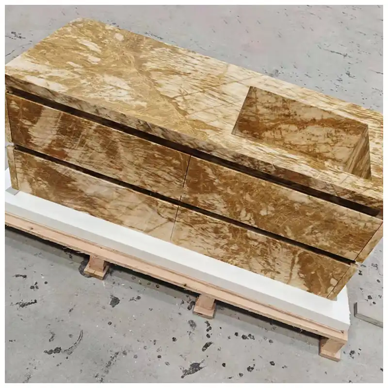 Giallo Siena Marble Floating Cabinet Vanity Tops
