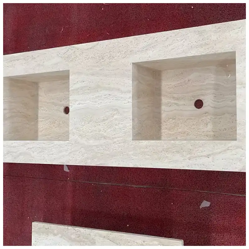 Ivory Travertine Integrated Vanity Sinks