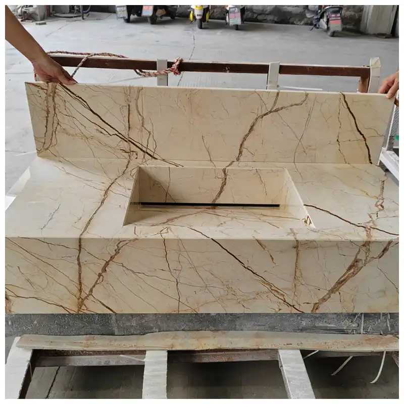 Sofitel Gold Marble Floating Integrated Sinks