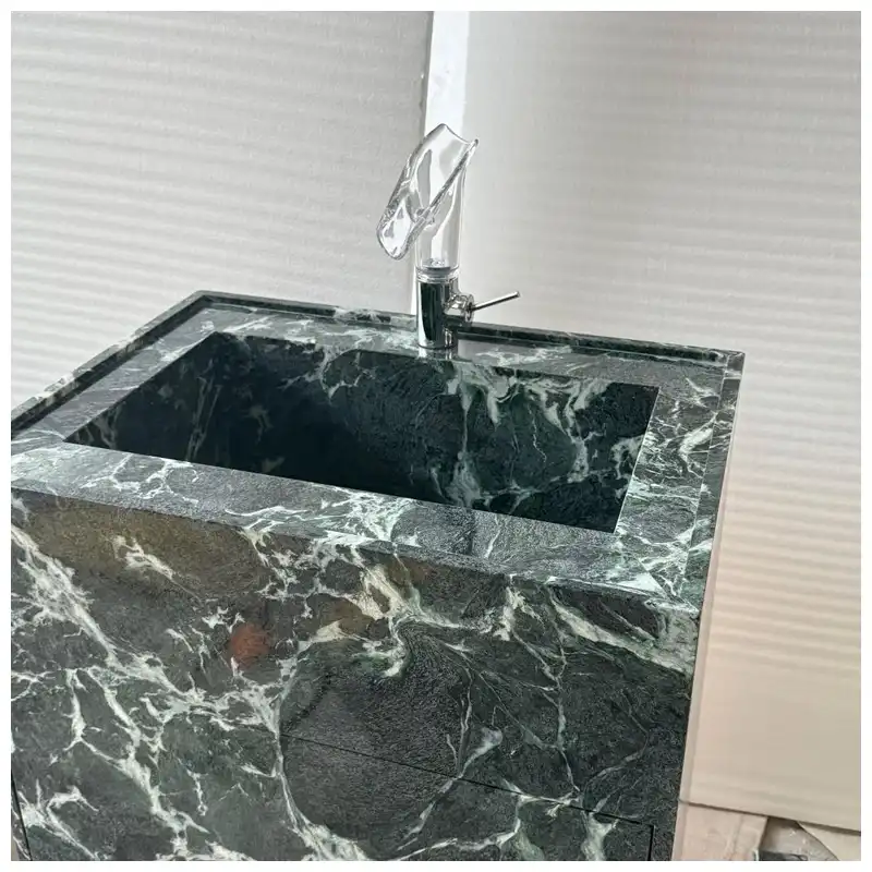 Verde Alpi Marble Freestanding Cabinet Basins