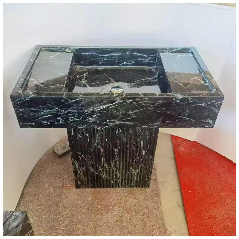 Verde Alpi Marble Floorstanding Sinks
