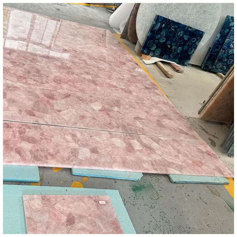 Crystal Rose Quartz Polished Tiles Crystal Rose Quartz Polished Tiles