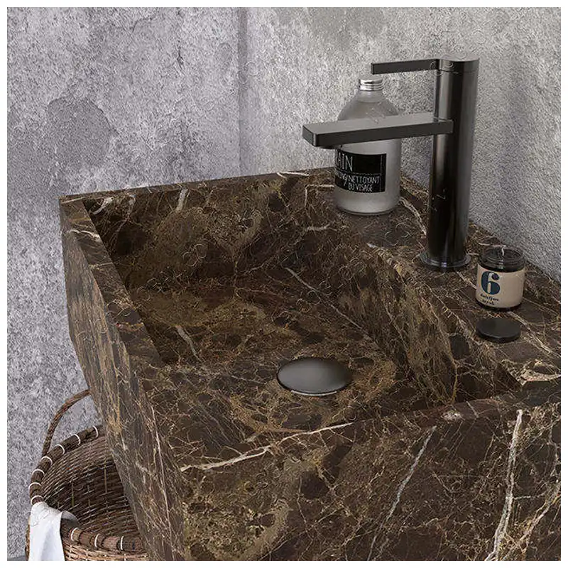 Dark Emperador Marble Sinks Wall Hung Design Dark Emperador Marble Sinks Wall Hung Design