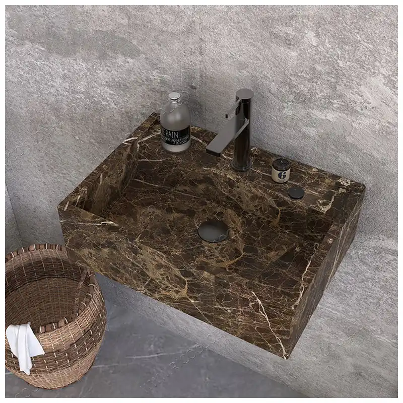 Dark Emperador Marble Vanity Sinks Dark Emperador Marble Vanity Sinks